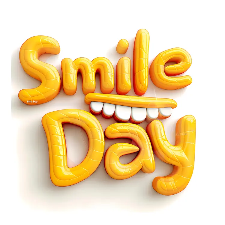 Yellow Smile Day Text Illustration