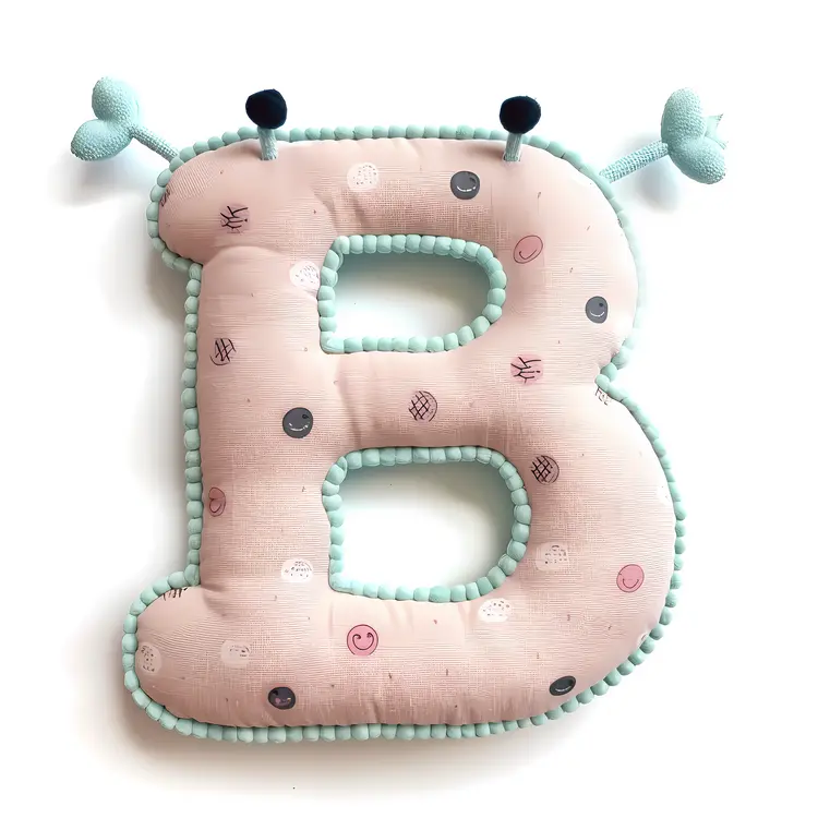 Pink Plush with Letter B
