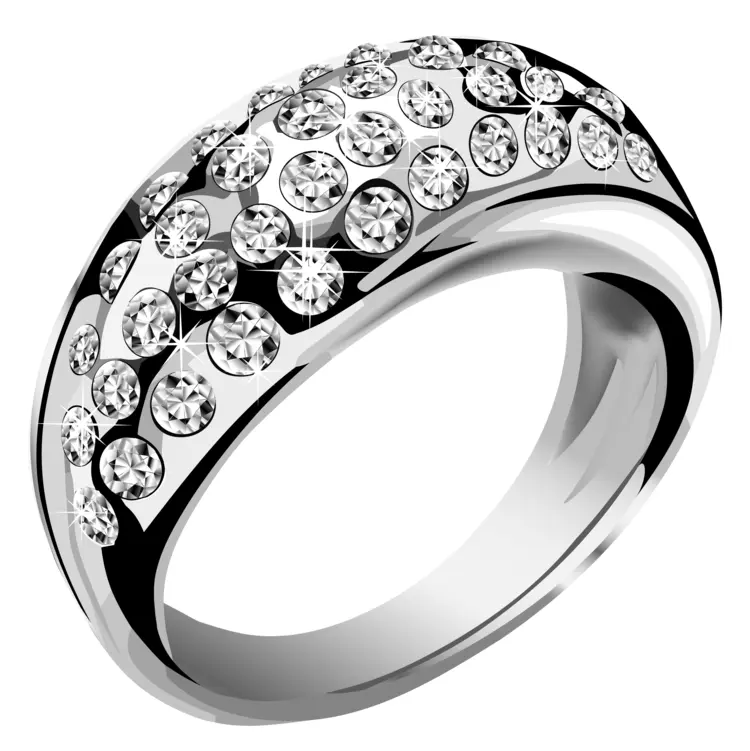 Sparkling Diamond Silver Ring
