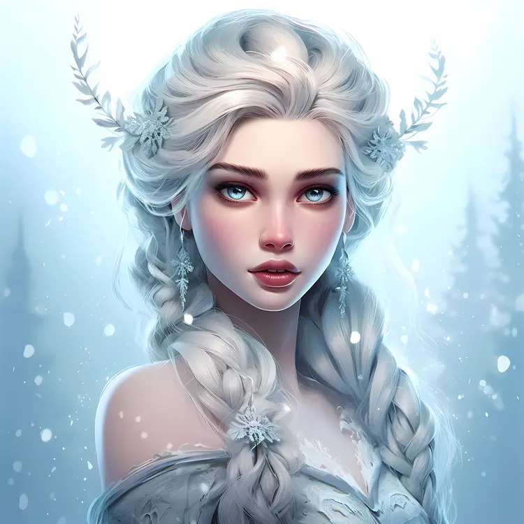 Snow Queen with Antler Hair Accessories