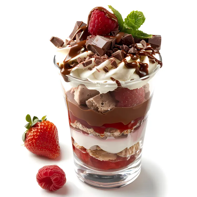 Layered Dessert with Strawberry and Chocolate