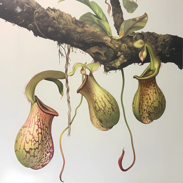 Hanging Pitcher Plants Illustration