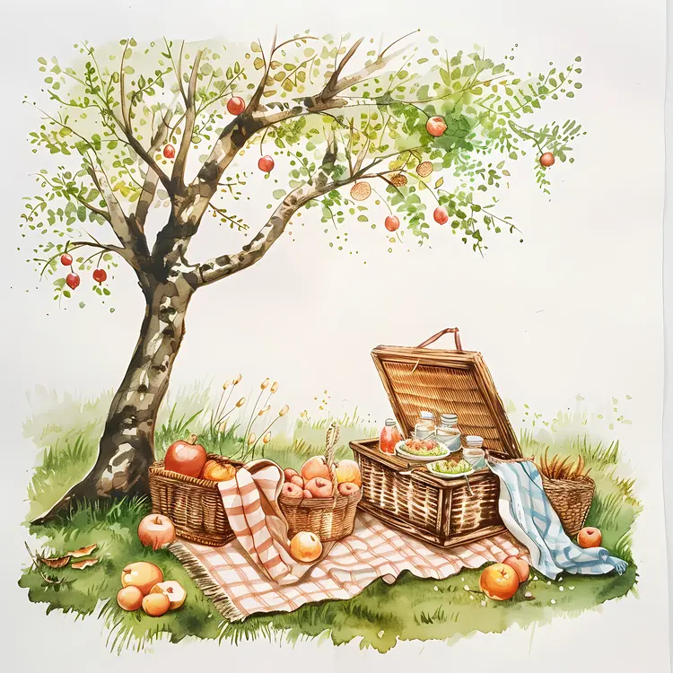Picnic under Apple Tree