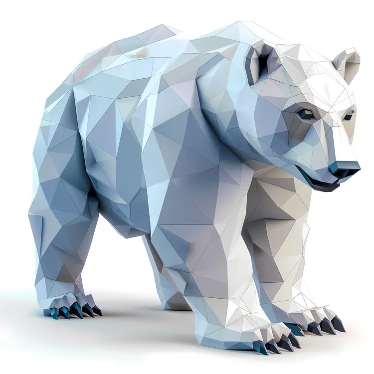 Geometric Polar Bear Standing