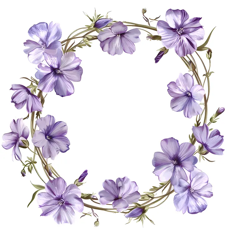 Beautiful Purple Floral Wreath