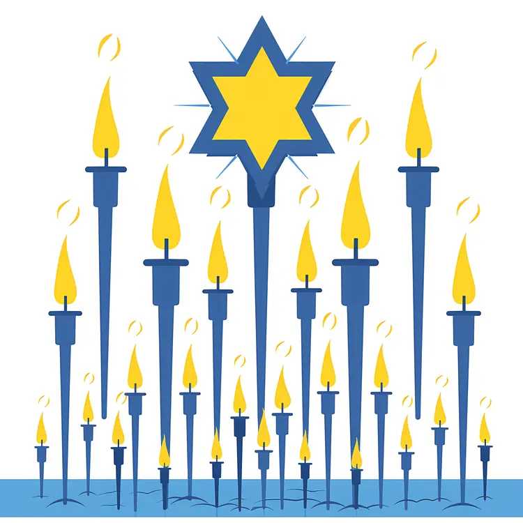 Star of David with Candles Illustration