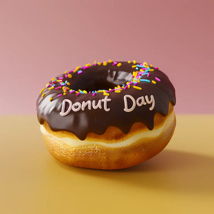Chocolate Donut with Sprinkles for Donut Day