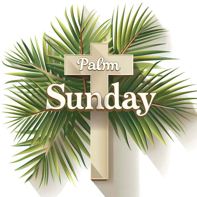 Palm Sunday with Beige Cross