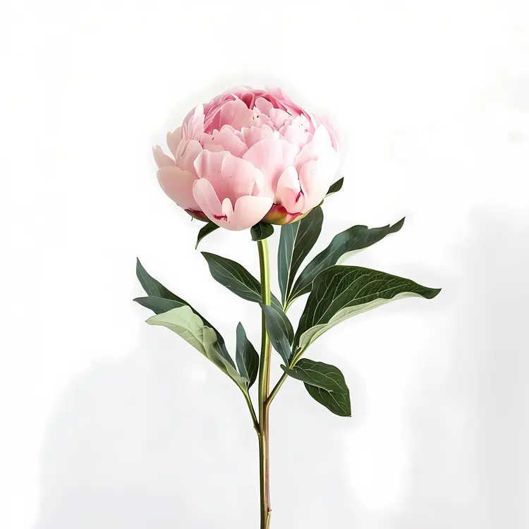 Single Pink Peony on Stem
