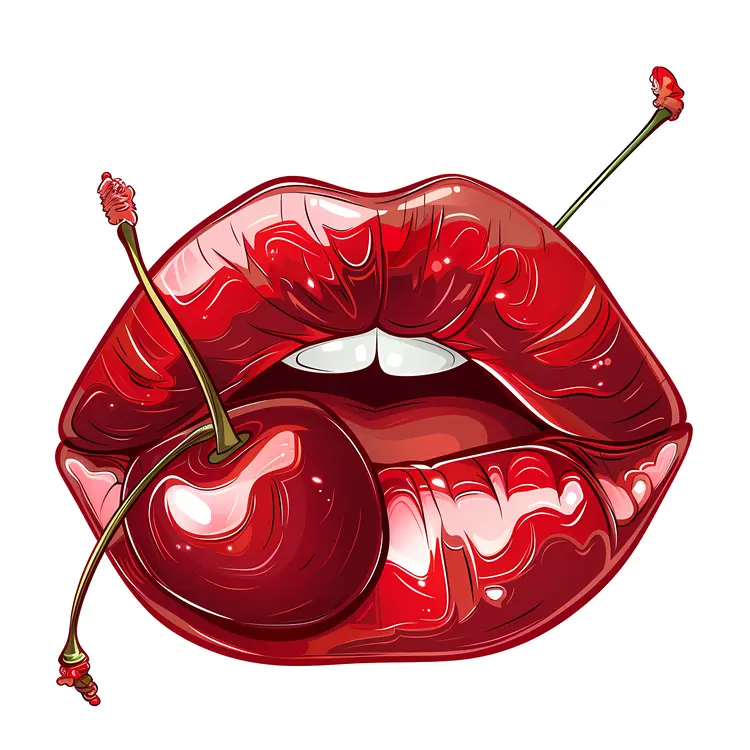 Red Lips with Cherry