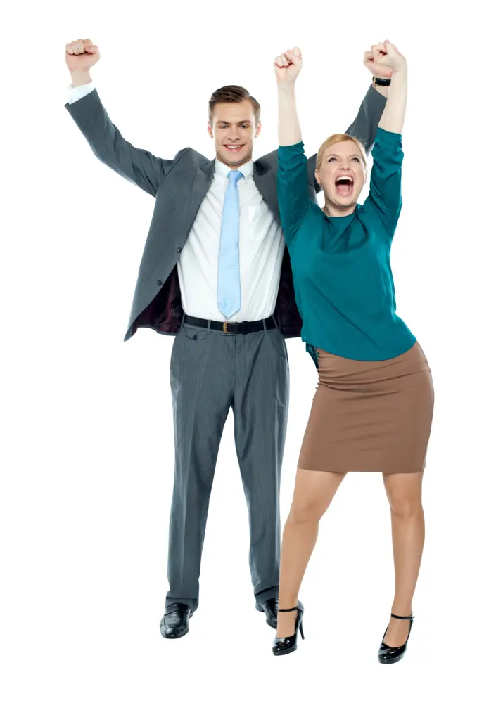 Business Couple Celebrating Success