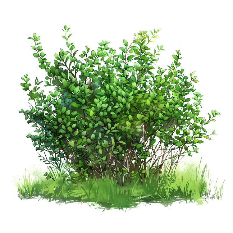 Green Bush with Fresh Leaves
