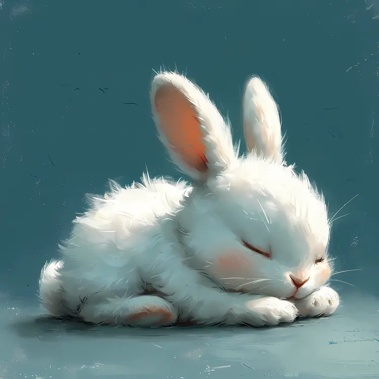 Sleeping White Bunny