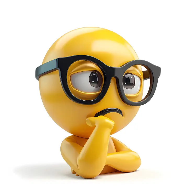 Thoughtful Emoji with Glasses