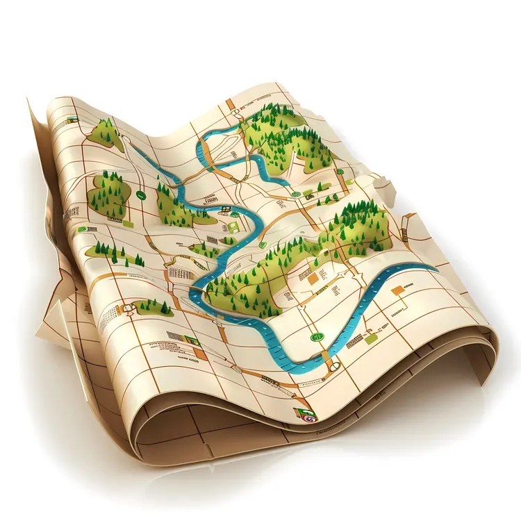 Folded Map Illustration