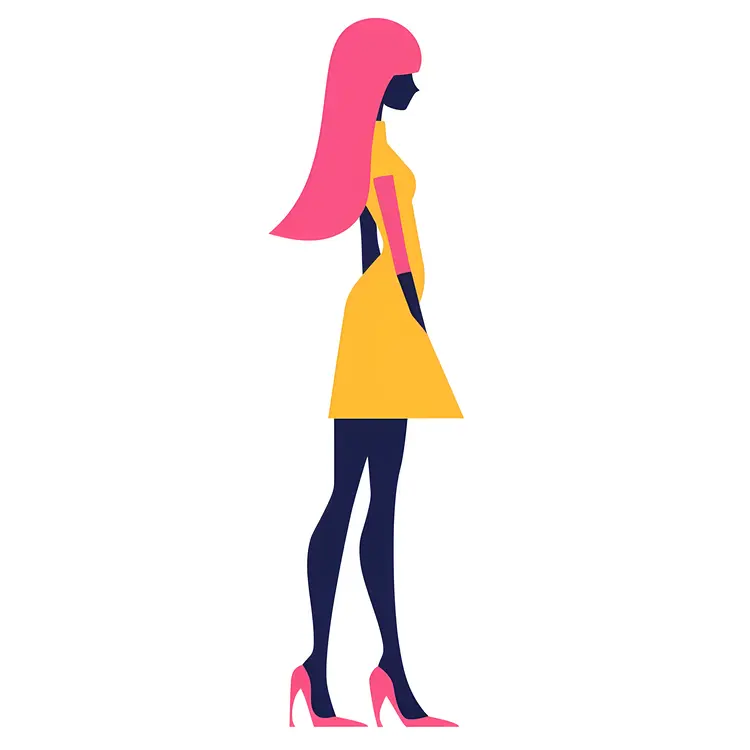 Chic Yellow Dress Silhouette