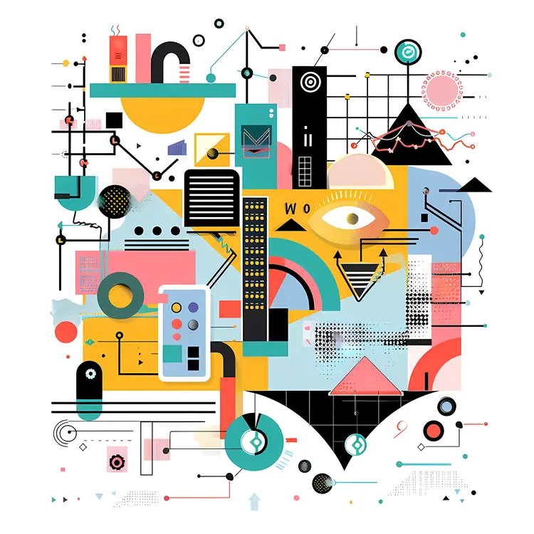 Colorful Abstract Art with Geometric Shapes
