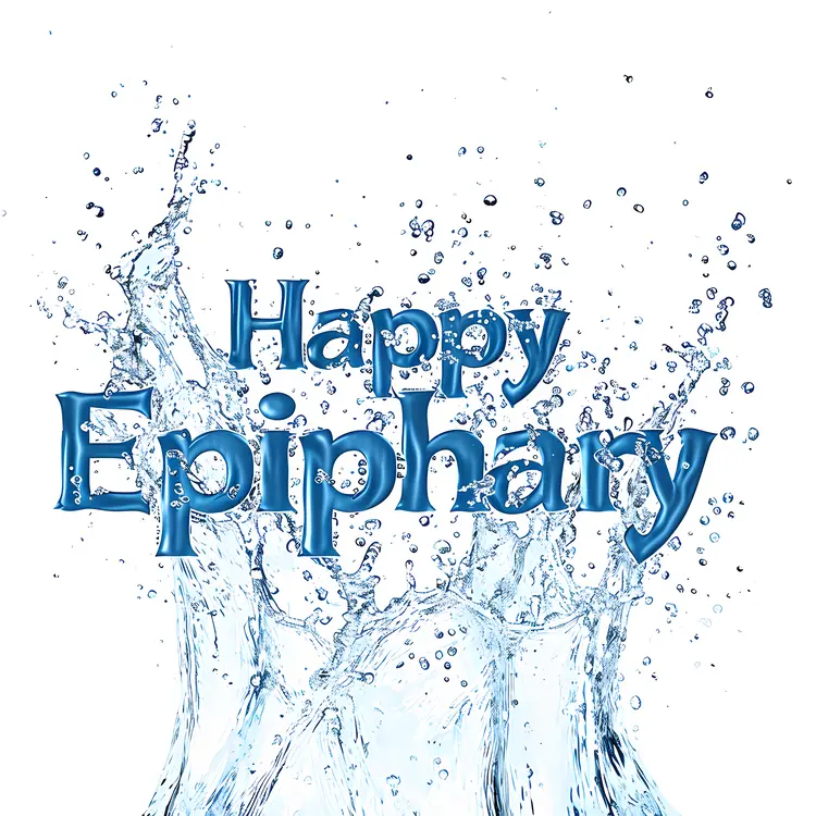 Happy Epiphany Water Splash Text