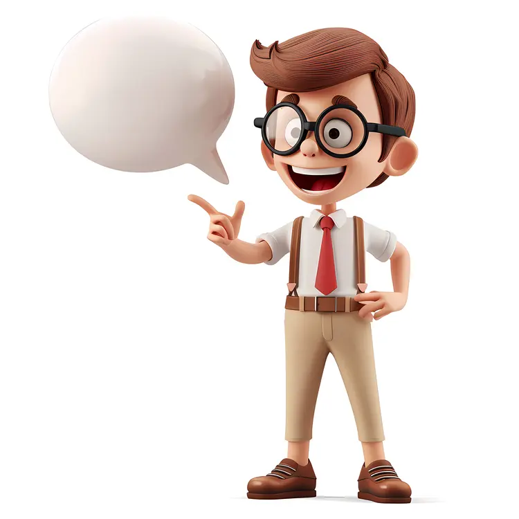 Cartoon Boy with Speech Bubble