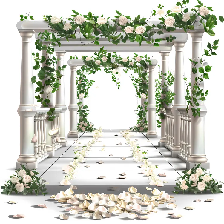 Wedding Arch with Petals and Flowers