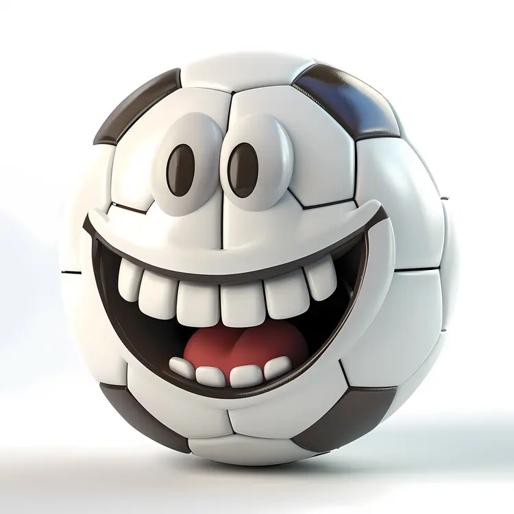 Smiling Soccer Ball Cartoon
