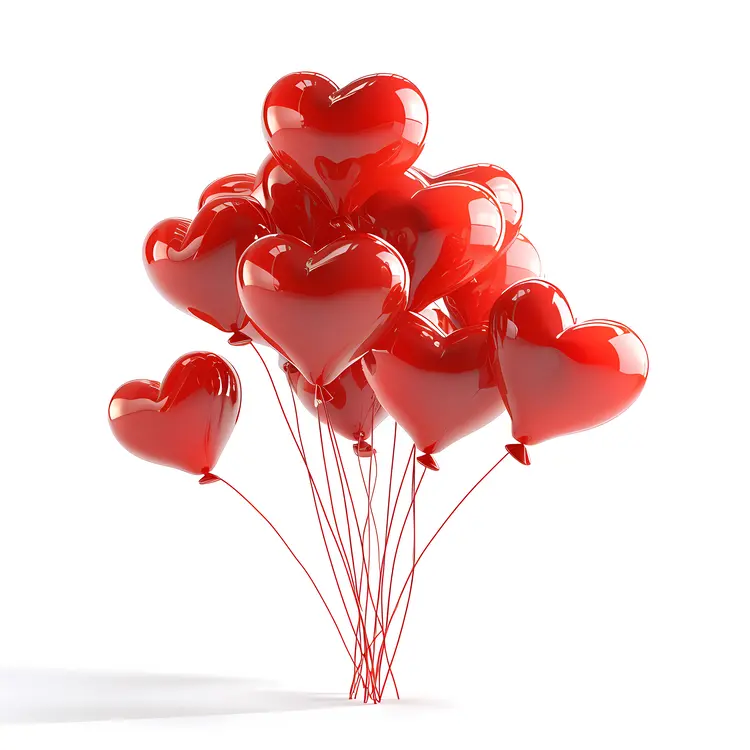 Red Heart Balloons for Valentine's Day