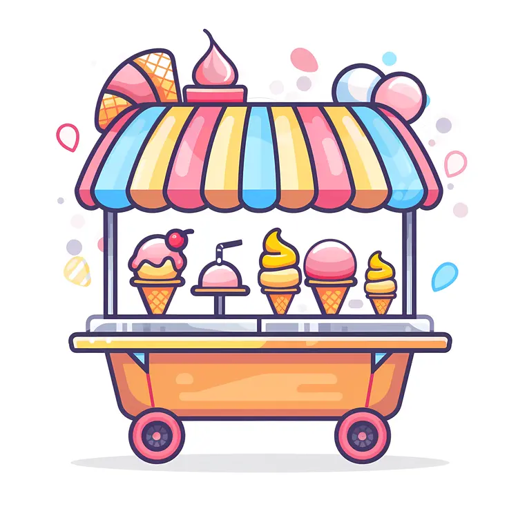 Colorful Ice Cream Cart