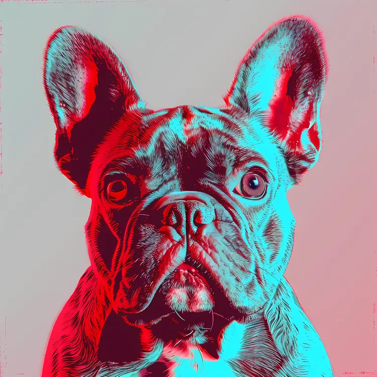 Artistic French Bulldog with Colorful Effects