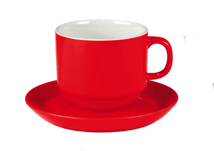 Beautiful Red Cup and Saucer