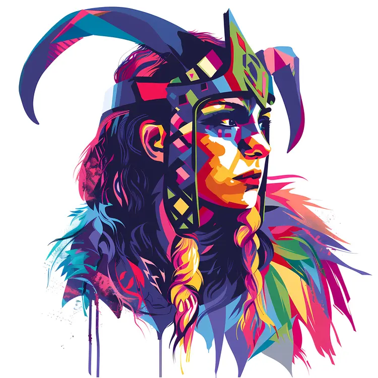 Colorful Viking Warrior Portrait