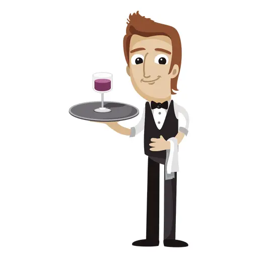 Waiter Holding Wine Glass on Tray