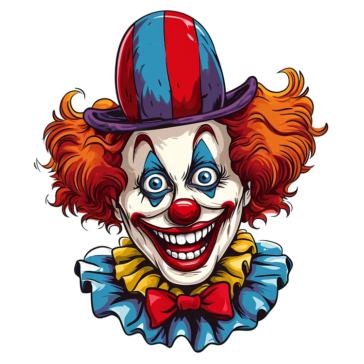 Merry Clown with Striped Hat