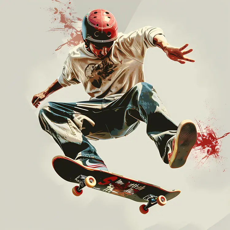 Skateboarder Performing a Trick