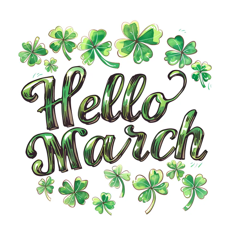 Hello March with Clover Leaves