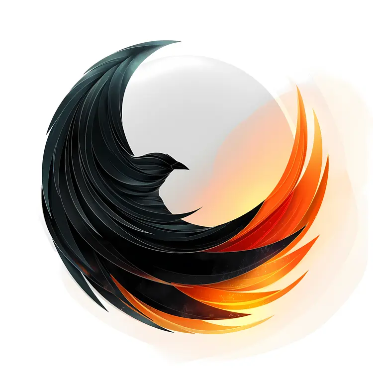 Fiery Phoenix in Circular Design