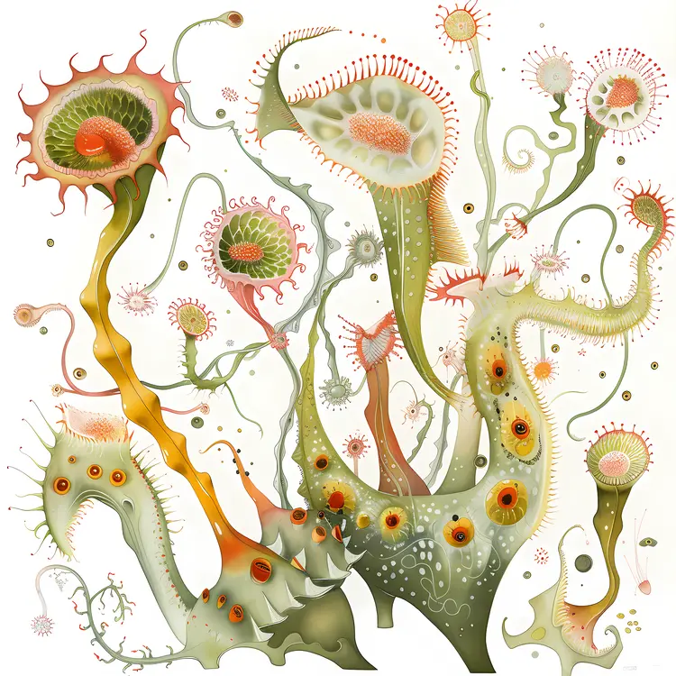 Abstract Carnivorous Plants Illustration