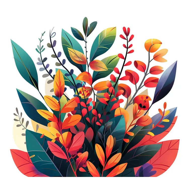 Vibrant Autumn Foliage Illustration