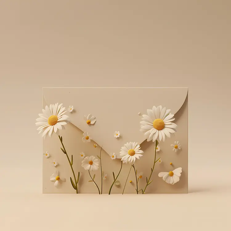 Envelope with Daisies Design 1