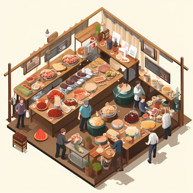 People at Buffet Counter