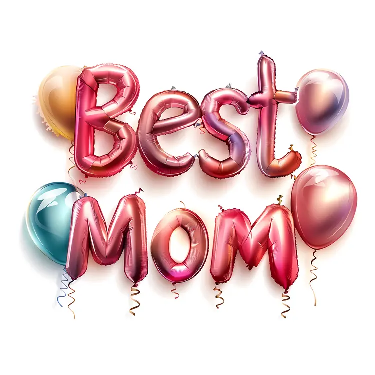 Best Mom Balloon Illustration