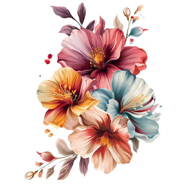 Vibrant Tropical Hibiscus Flowers