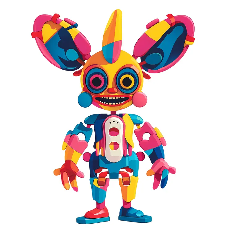 Colorful Robot in Playful Artistic Style