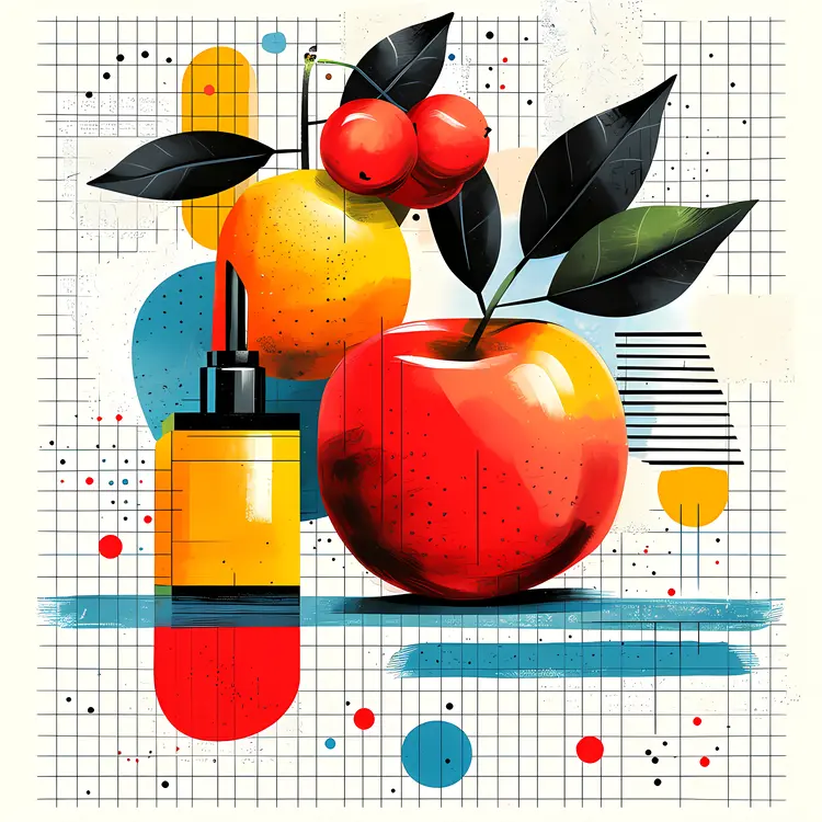 Colorful Fruits in Abstract Style