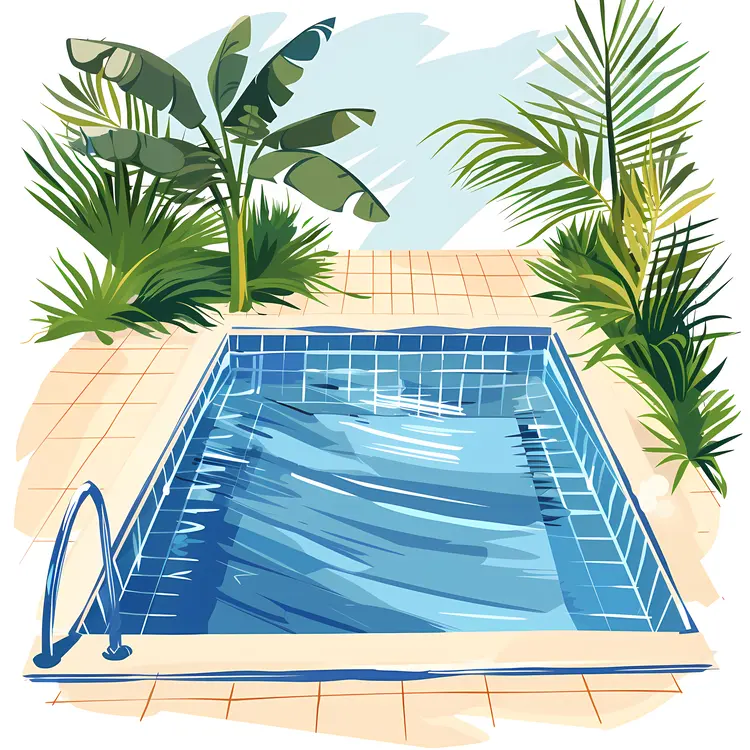 Small Swimming Pool with Plants