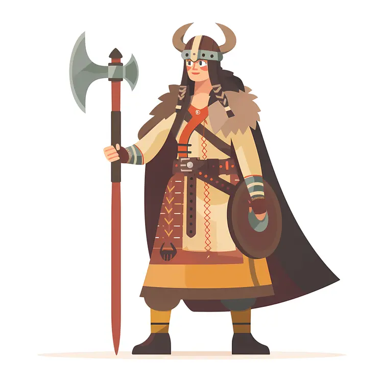 Viking Warrior with Axe and Shield