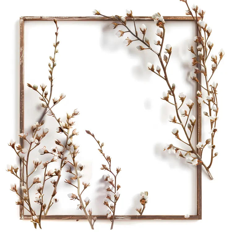 Elegant White Floral Corner Frame