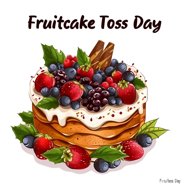 Delicious Fruitcake with Berries and Cream