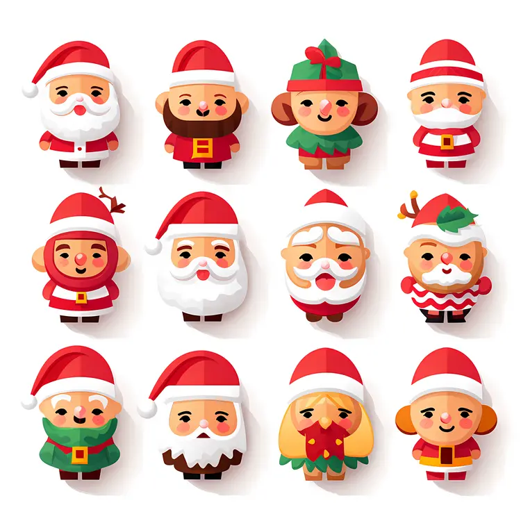 Cute Santa and Elves