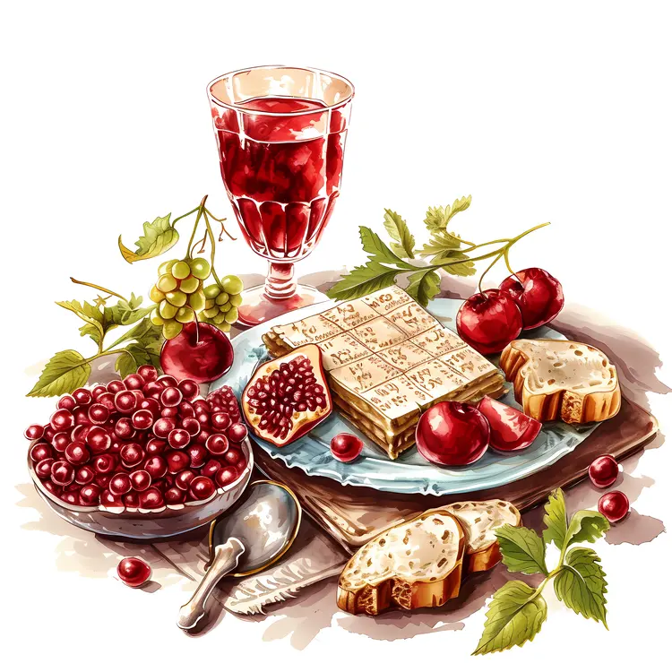 Delicious Fruits and Wine on a Plate