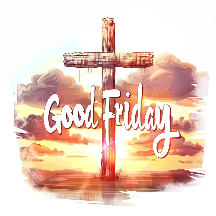 Good Friday Cross at Sunset